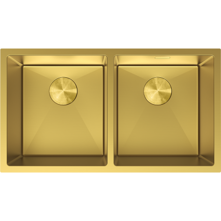 Mexen Binox évier en acier inoxydable 2 cuves 800 x 450 mm, doré - 6421802000-55