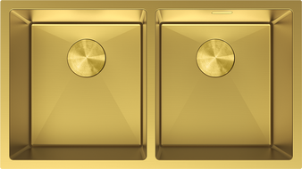 Mexen Binox évier en acier inoxydable 2 cuves 800 x 450 mm, doré - 6421802000-55