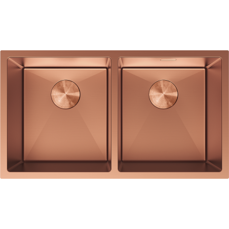 Mexen Binox évier en acier inoxydable à 2 bassins 800 x 450 mm, cuivre - 6421802000-65