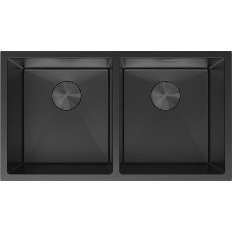 Mexen Binox évier en acier inoxydable 2 bacs 800 x 450 mm, noir - 6421802000-70