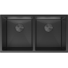 Mexen Binox évier en acier inoxydable à 2 bacs 800 x 450 mm, noir - 6421802000-70