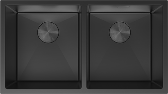 Mexen Binox évier en acier inoxydable à 2 bacs 800 x 450 mm, noir - 6421802000-70