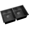 Mexen Binox évier en acier 2 bacs 800 x 450 mm, noir HC - 6421802000-70HC