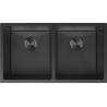 Mexen Binox évier en acier 2 bacs 800 x 450 mm, noir HC - 6421802000-70HC
