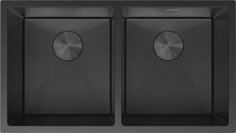 Mexen Binox évier en acier inoxydable 2-bacs 800 x 450 mm, noir HC - 6421802000-70HC