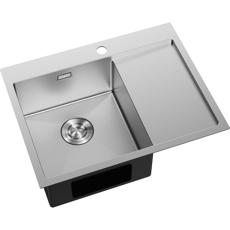 Mexen Exar évier en acier à 1 bassin avec égouttoir, gauche 620 x 480 mm, inox - 6431621005L-01