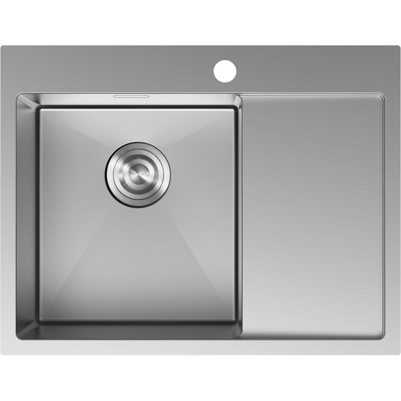 Mexen Exar évier en acier à 1 bassin avec égouttoir, gauche 620 x 480 mm, inox - 6431621005L-01