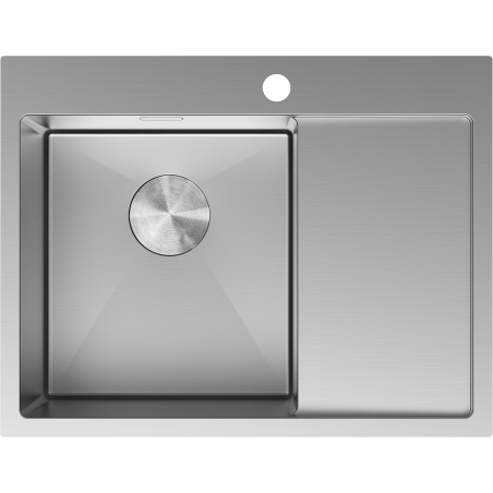 Mexen Exar évier en acier inoxydable 1 bac avec égouttoir gauche 620 x 480 mm, inox - 6431621005L-01