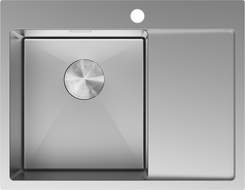 Mexen Exar évier en acier inoxydable 1 bac avec égouttoir gauche 620 x 480 mm, inox - 6431621005L-01