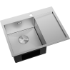 Mexen Exar évier en acier inoxydable 1 bac avec égouttoir gauche 620 x 480 mm, inox - 6431621005L-01