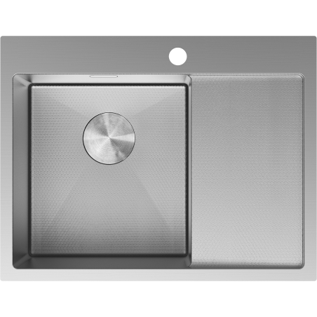 Mexen Exar évier en acier inoxydable 1 bac avec égouttoir, gauche 620 x 480 mm, inox HC - 6431621005L-01HC