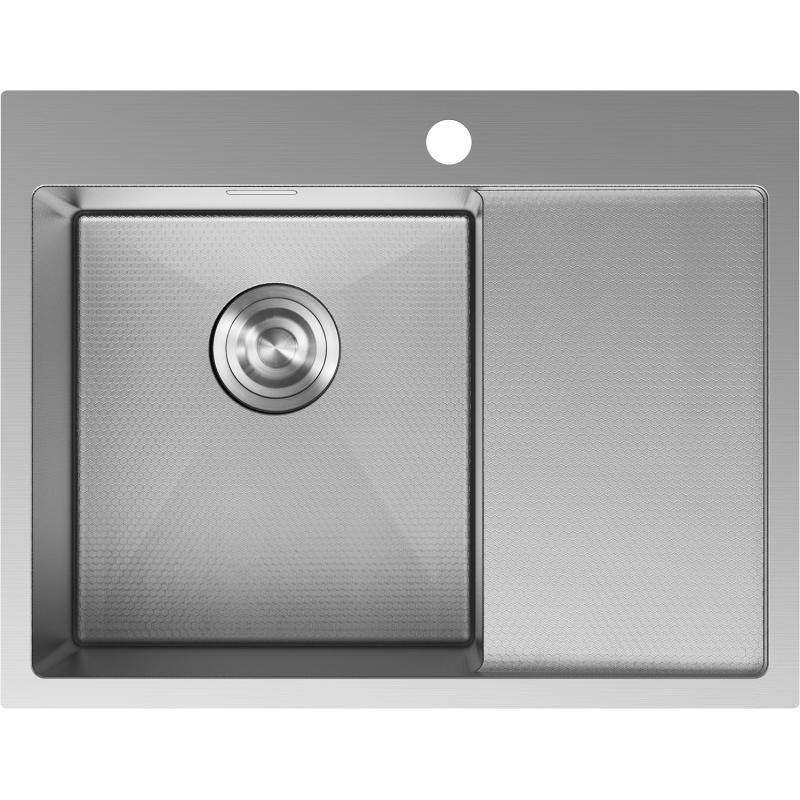 Mexen Exar évier en acier inoxydable 1 bac avec égouttoir à gauche 620 x 480 mm, inox HC - 6431621005L-01HC