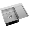 Mexen Exar évier en acier 1 bac avec égouttoir gauche 620 x 480 mm, inox HC - 6431621005L-01HC