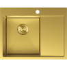 Mexen Exar Évier en acier inoxydable à 1 bac avec égouttoir, gauche 620 x 480 mm, doré - 6431621005L-55