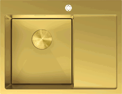 Mexen Exar évier en acier inoxydable 1 bac avec égouttoir à gauche 620 x 480 mm, doré - 6431621005L-55