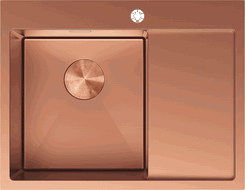 Mexen Exar évier en acier inoxydable 1 bac avec égouttoir à gauche 620 x 480 mm, cuivre - 6431621005L-65