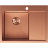 Mexen Exar évier en acier inoxydable 1 bac avec égouttoir gauche 620 x 480 mm, cuivre HC - 6431621005L-65HC
