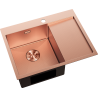 Mexen Exar évier en acier 1 bac avec égouttoir gauche 620 x 480 mm, cuivre HC - 6431621005L-65HC