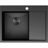 Mexen Exar évier en acier inoxydable 1 bac avec égouttoir, gauche 620 x 480 mm, noir - 6431621005L-70