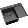 Mexen Exar évier en acier inoxydable 1 bac avec égouttoir, gauche 620 x 480 mm, noir - 6431621005L-70