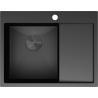 Mexen Exar évier en acier inoxydable 1 bac avec égouttoir, gauche 620 x 480 mm, noir - 6431621005L-70