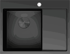 Mexen Exar évier en acier inoxydable 1 bac avec égouttoir à gauche 620 x 480 mm, noir - 6431621005L-70