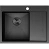 Mexen Exar évier en acier inoxydable 1 bac avec égouttoir à gauche 620 x 480 mm, noir HC - 6431621005L-70HC
