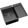 Mexen Exar évier en acier inoxydable 1 bac avec égouttoir gauche 620 x 480 mm, noir HC - 6431621005L-70HC