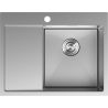 Mexen Exar évier en acier inoxydable 1 bac avec égouttoir droit 620 x 480 mm, inox - 6432621005P-01