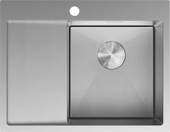 Mexen Exar évier en acier inoxydable 1 bac avec égouttoir à droite 620 x 480 mm, inox HC - 6432621005P-01HC