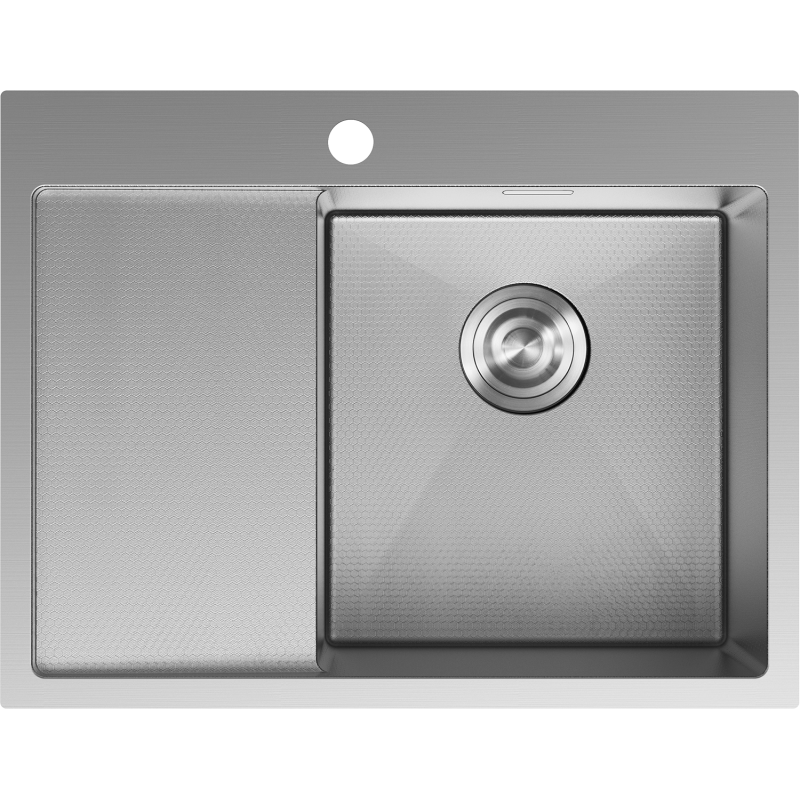 Mexen Exar évier en acier inoxydable 1 bac avec égouttoir à droite 620 x 480 mm, inox HC - 6432621005P-01HC
