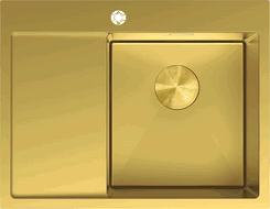 Mexen Exar évier en acier inoxydable 1 bac avec égouttoir droit 620 x 480 mm, doré - 6432621005P-55