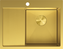 Mexen Exar évier en acier inoxydable 1 bac avec égouttoir, à droite 620 x 480 mm, doré HC - 6432621005P-55HC