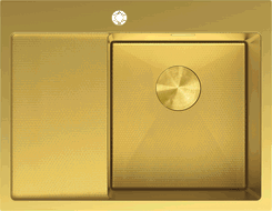 Mexen Exar évier en acier inoxydable 1 bac avec égouttoir à droite 620 x 480 mm, or HC - 6432621005P-55HC