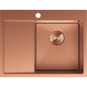 Mexen Exar évier en acier inoxydable 1 bac avec égouttoir droit 620 x 480 mm, cuivre - 6432621005P-65