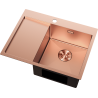 Mexen Exar évier en acier 1-bac avec égouttoir droit 620 x 480 mm, cuivre - 6432621005P-65