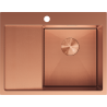 Mexen Exar évier en acier inoxydable 1 bac avec égouttoir, à droite 620 x 480 mm, cuivre HC - 6432621005P-65HC
