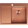 Mexen Exar évier en acier inoxydable 1 bac avec égouttoir, à droite 620 x 480 mm, cuivre HC - 6432621005P-65HC
