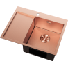Mexen Exar évier en acier inoxydable à 1 bac avec égouttoir droit 620 x 480 mm, cuivre HC - 6432621005P-65HC