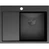 Mexen Exar évier en acier inoxydable 1 bac avec égouttoir à droite 620 x 480 mm, noir - 6432621005P-70