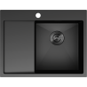 Mexen Exar évier en acier inoxydable 1 bac avec égouttoir à droite 620 x 480 mm, noir - 6432621005P-70