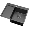 Mexen Exar évier en acier 1 bac avec égouttoir à droite 620 x 480 mm, noir - 6432621005P-70