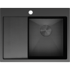Mexen Exar Évier en acier inoxydable 1 bac avec égouttoir, côté droit 620 x 480 mm, noir HC - 6432621005P-70HC