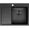 Mexen Exar Évier en acier inoxydable 1 bac avec égouttoir, côté droit 620 x 480 mm, noir HC - 6432621005P-70HC