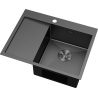 Mexen Exar Évier en acier inoxydable 1 bac avec égouttoir, côté droit 620 x 480 mm, noir HC - 6432621005P-70HC
