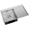 Mexen Exar évier en acier inoxydable 1 bac avec égouttoir gauche 780 x 480 mm, inox - 6433781010L-01