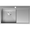 Mexen Exar évier en acier inoxydable 1 bac avec égouttoir gauche 780 x 480 mm, inox - 6433781010L-01