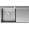 Mexen Exar évier en acier inoxydable à 1 bac avec égouttoir, gauche 780 x 480 mm, inox - 6433781010L-01