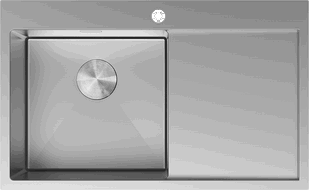 Mexen Exar évier en acier inoxydable à 1 bac avec égouttoir, gauche 780 x 480 mm, inox - 6433781010L-01