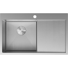 Mexen Exar évier en acier inoxydable 1 bac avec égouttoir gauche 780 x 480 mm, inox HC - 6433781010L-01HC